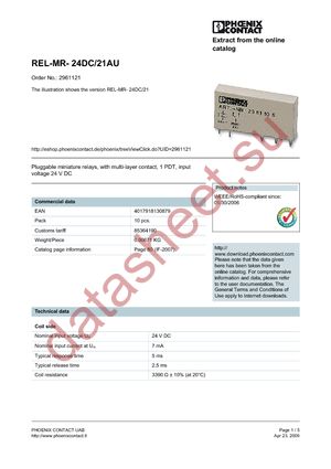 2961121 datasheet  